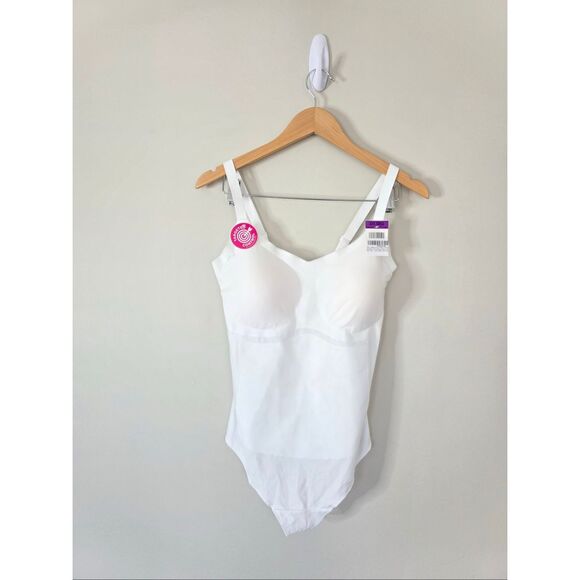 Maiden Form Thong Bodysuit Shaping in White Size 2XL NEW - Picture 2 of 5